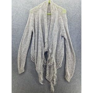 Bershka Women's Open Front Waterfall Knit Cardigan Long Sleeve Size Large